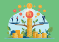 Diversificação de investimentos representada por diferentes ativos financeiros distribuídos de forma equilibrada.